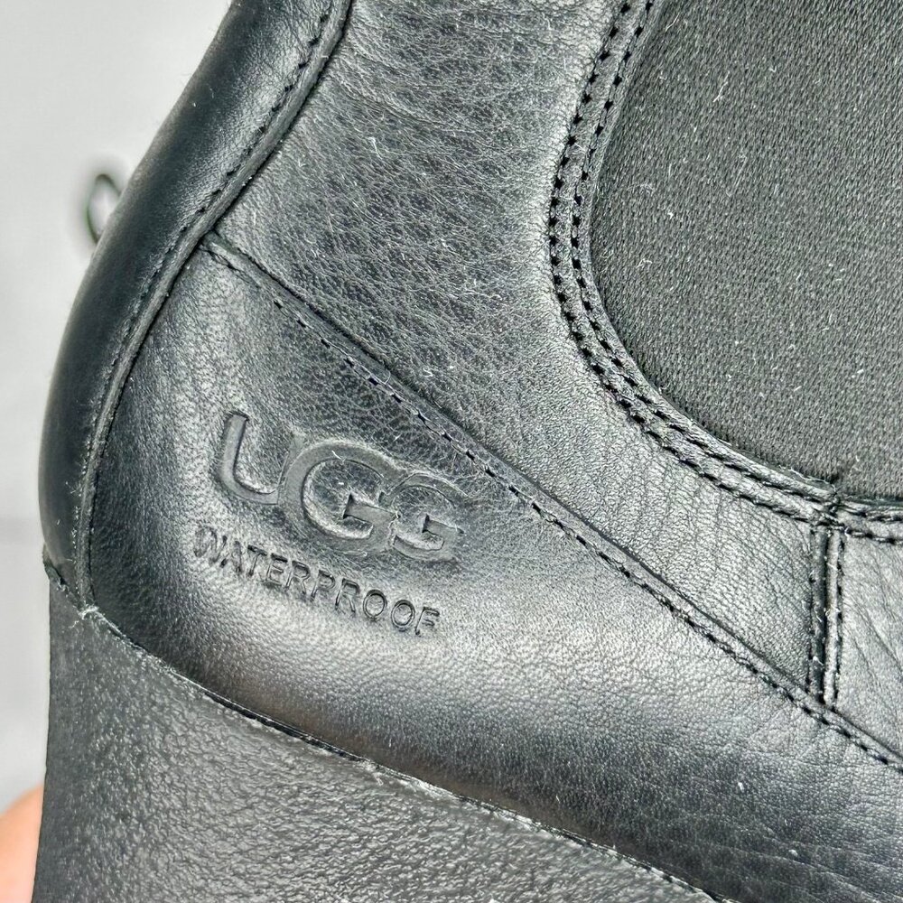 NW/B Ugg Arleta Wedge Waterproof Black Silver Buckle Boots Size 9.5 - Picture 6 of 12